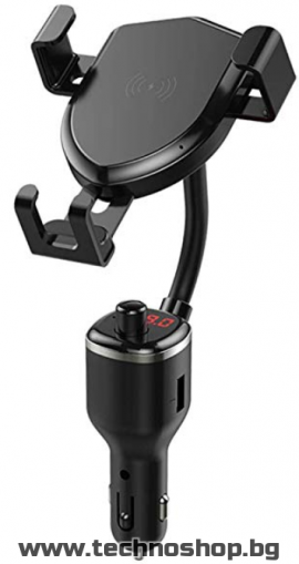 product_34350 Блутут FM трансмитер с USB слот и стойка за безжично зареждане на смартфон
