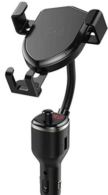 product_34350 Блутут FM трансмитер с USB слот и стойка за безжично зареждане на смартфон