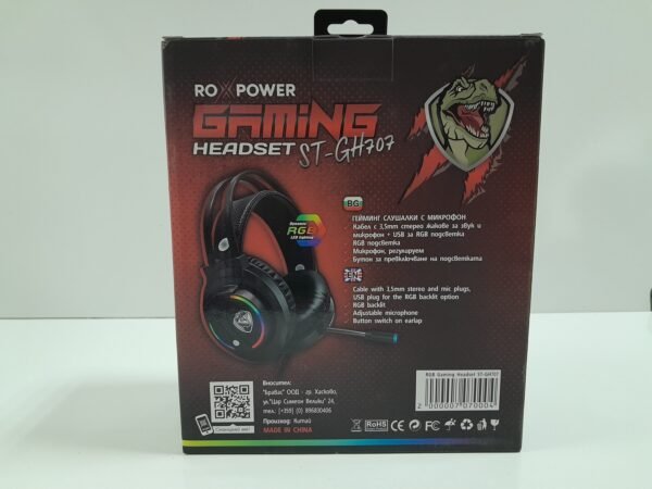 Гейминг слушалки с микрофон Roxpower T-Rox STGH707, RGB