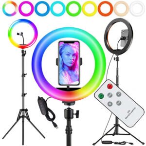 Ринг лампа с LED осветление 26 см, RGB, 20W