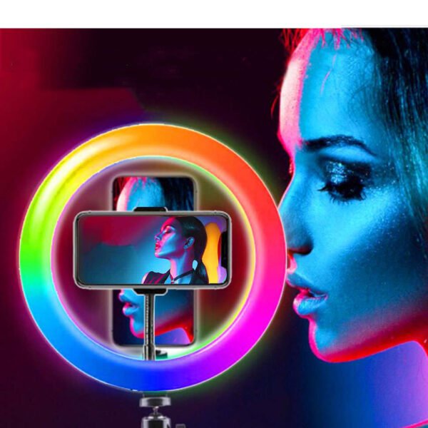 Ринг лампа с LED осветление 26 см, RGB, 20W