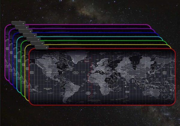 Светеща компютърна подложка с RGB осветление - World Map