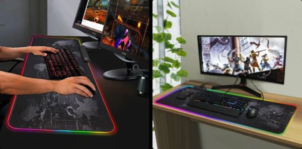 Светеща компютърна подложка с RGB осветление - World Map