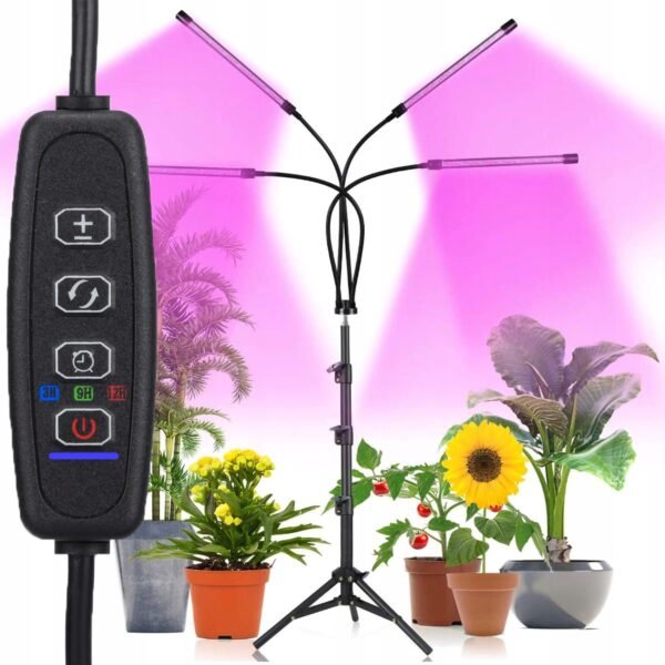 uv-led-lampa-za-rasteniya4 UV лампа за отглеждане на растения с 4 гъвкави крака – 80W