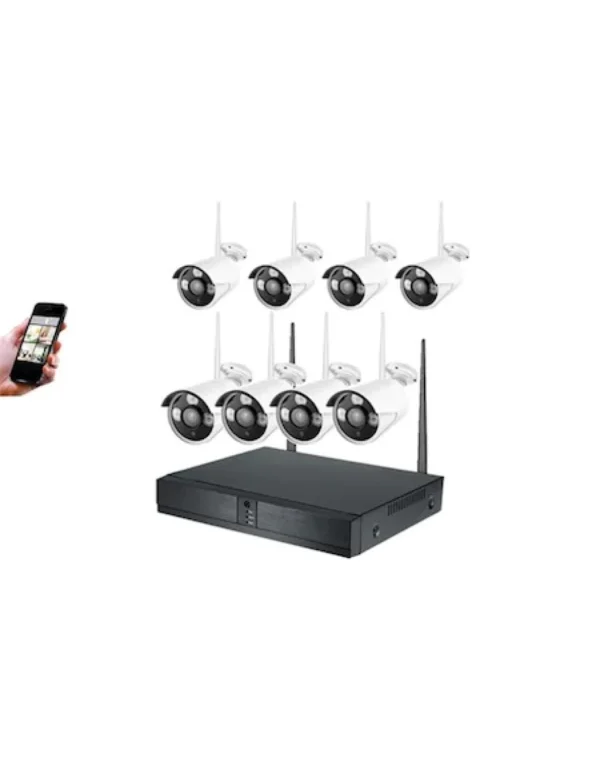 Комплект за видеонаблюдение с 8 безжични камери , NVR устройство