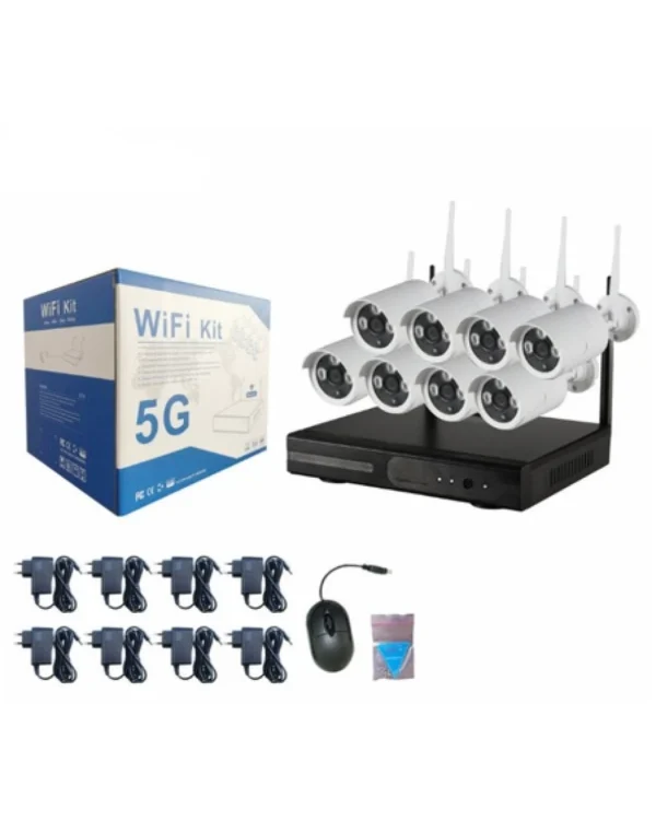 Комплект за видеонаблюдение с 8 безжични камери , NVR устройство