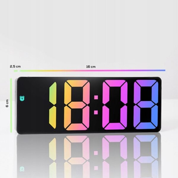 ЕЛЕКТРОНЕН-LED-RGB-БУДИЛНИК-GH0712-5 LED часовник с функция будилник с RGB подсветка