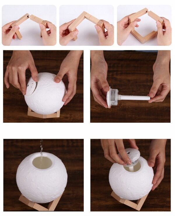 Арома дифузер с LED лампа - с формата на луна