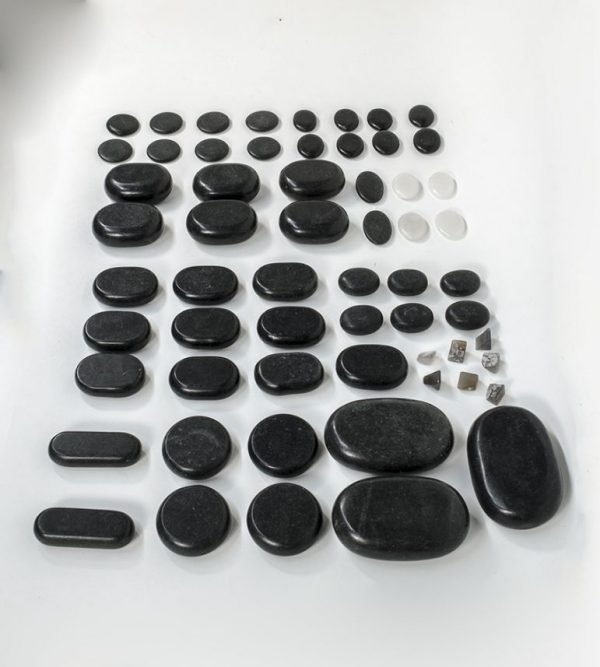 Камъни за масаж 60 бр. – в метален куфар, вулканични