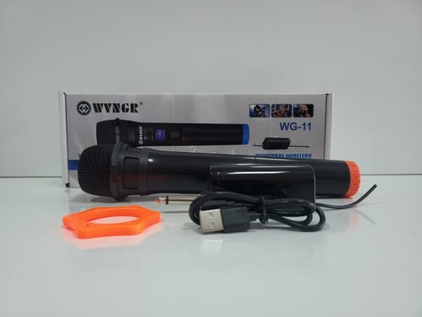 Безжичен микрофон WG-11, динамичен, предавател, приемник, JACK 6.3mm