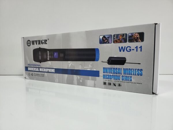 Безжичен микрофон WG-11, динамичен, предавател, приемник, JACK 6.3mm