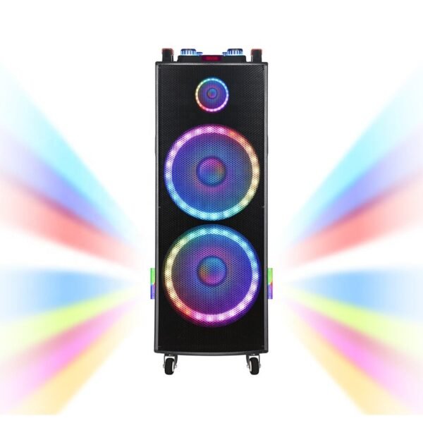 Двойна тонколона 2000W - 2 x 12" говорители, цветни светлини NDR-1222