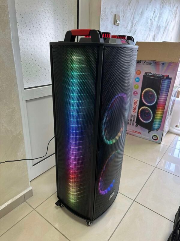 Двойна тонколона 2000W - 2 x 12" говорители, цветни светлини NDR-1222