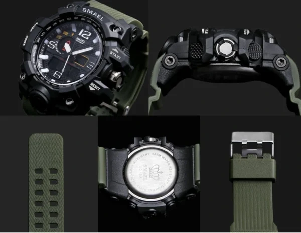 Спортен часовник SMAEL 1545 Green, зелен цвят