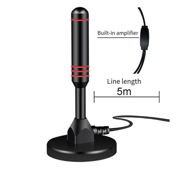 00183-B Стайна антена за цифрова телевизия HDA-515USB, вграден усилвател, RF, VHF, UHF, DVB-T2