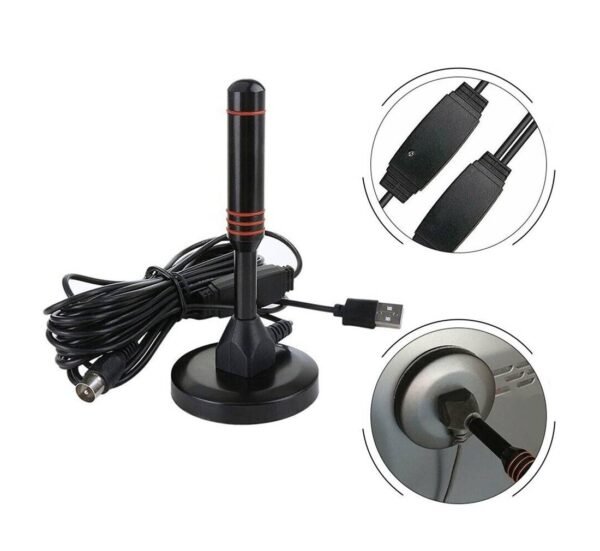 00183-C Стайна антена за цифрова телевизия HDA-515USB, вграден усилвател, RF, VHF, UHF, DVB-T2