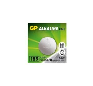 Алкална батерия GP, плоска, бутонна, 1,55VDC, 189A, LR1130, LR54