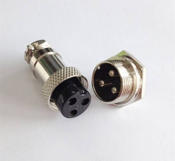 00528-A Букса GX16-3, комплект, метална, 3-ка, м+ж, 48VDC, 240VAC, M16x47mm