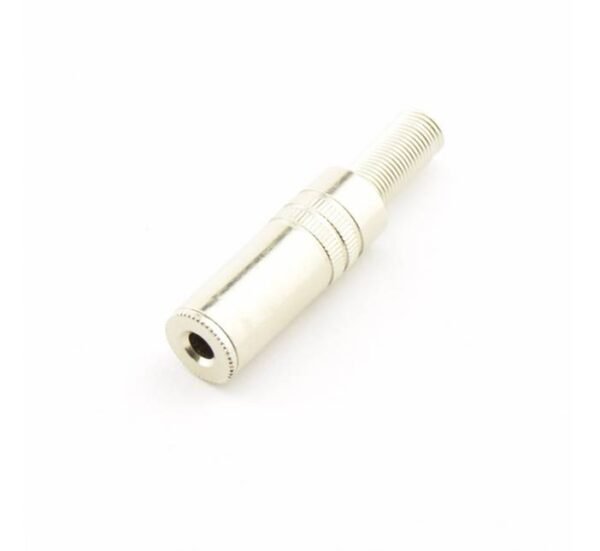 00744b Букса за кабел, метална, STEREO, 3,5mm JACK(ж)