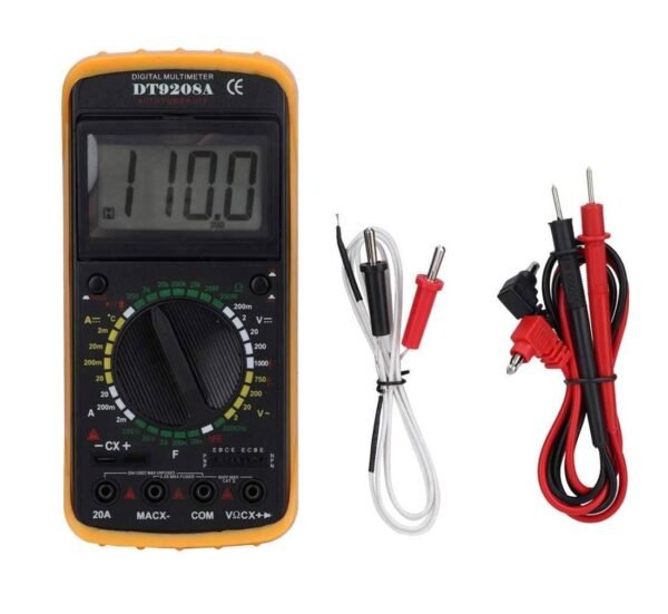 Мултицет DT-9208A, зумер, термосонда, VAC, VDC, AAC, ADC, OHM, °C, F, Hz