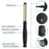 LED фенер JW-821, акумулаторна батерия, магнит, регулатор, гъвкав, стойка, 10W