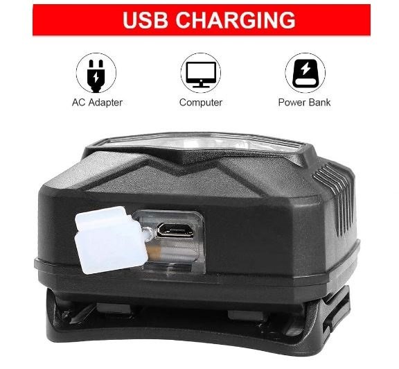 LED фенер Stronglight, влагоустойчив за глава, сензор, акумулаторни батериия, 10W