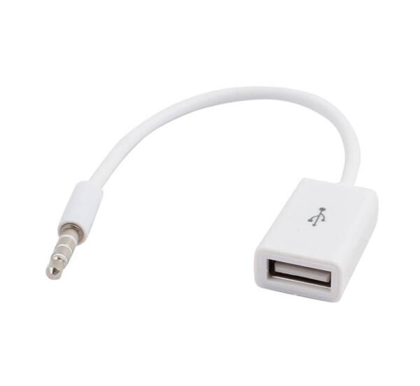 OTG Кабел, USB-A(ж)/3,5mm JACK(м), 3 пръстена, 0,2m