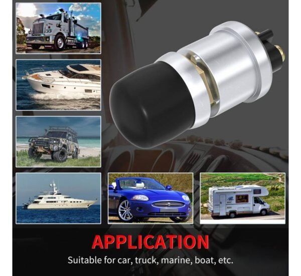 Бутон за стартер ASW-B05, незадържащ, НО, черен, 12VDC, 50A, Ф16mm