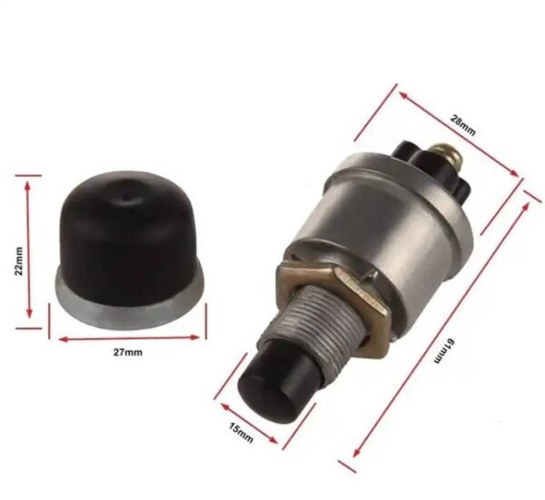Бутон за стартер ASW-B05, незадържащ, НО, черен, 12VDC, 50A, Ф16mm