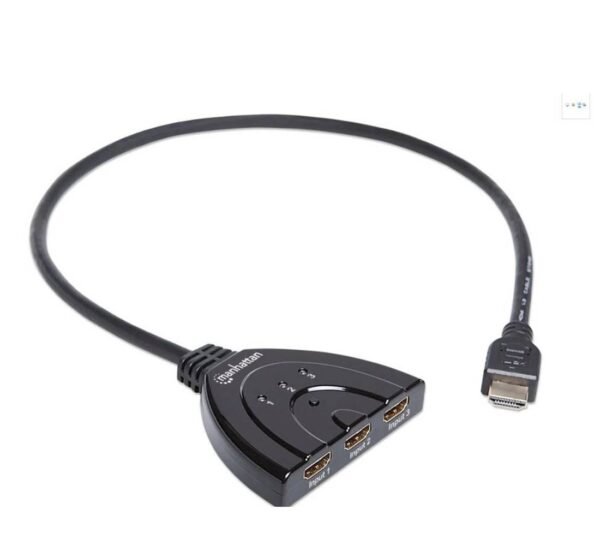 08319-A Кабел преходен HDTV, превключвател,1080p, вход 3xHDMI(ж), изход HDMI(м), 0,5m