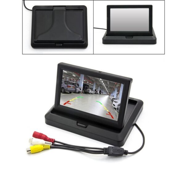 Монитор за автомобил, камера, сгъваем, LCD, 480p, 12VDC, 24VDC, 5"