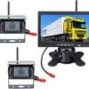 Монитор за автомобил, 2 камери, система за паркиране, охрана, LCD, 12VDC, 24VDC, 7"