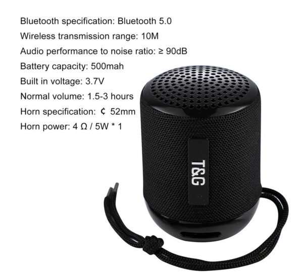 09300-C Преносима блутуут колонка TG-129, Li-ion батерия, MP3, USB, MMC, BLT, 5W
