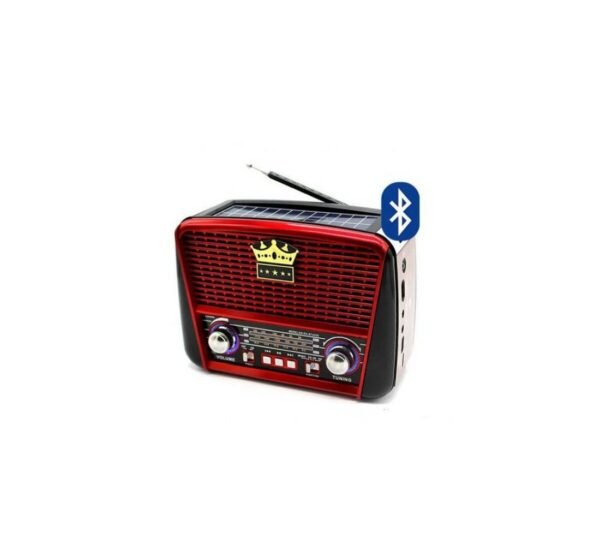 09322-B Преносимо, активно, ретро радио RX-BT455S, соларно, Li-ion, блутуут, USB, FM, 2x3", 10W