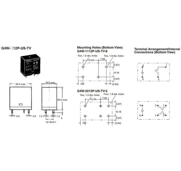 Реле G4W-1112P-US-TV8 12VDC 15A 1 контактна група 250V