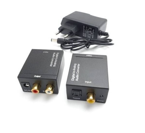 Оптичен аудио конвертор, преобразувател, вход 1xRCA(ж), оптика(ж), изход 2xRCA(ж)