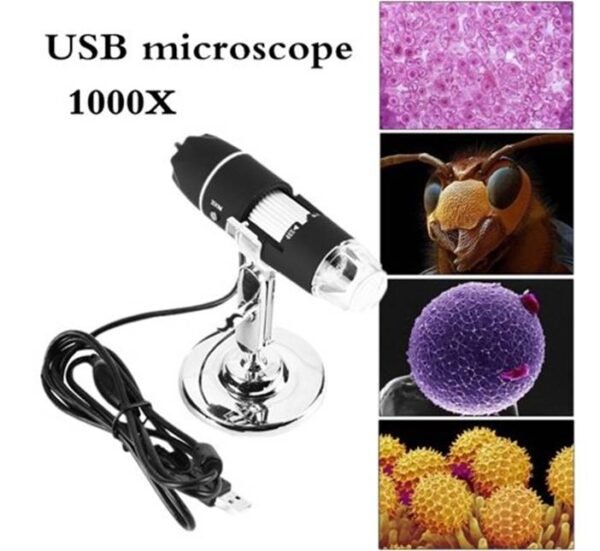 12480-B Цифров микроскоп за телефон, компютър, снимки и видео, x1000, USB