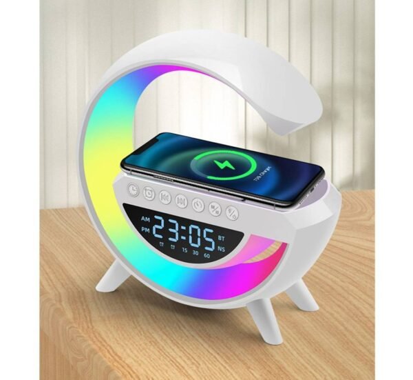 Безжично зарядно BT-3401, тонколона, часовник, зареждане на смартфони, 15W