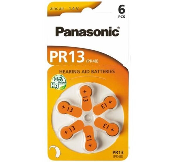 67020-A Цинкова въздушна батерия PANASONIC, за слухов апарат, 1,4VDC, PR13, (ZA13)