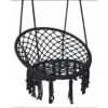 Люлка стол, ратанова, висяща, възглавница, черна, 150kg, 800x600x1200mm