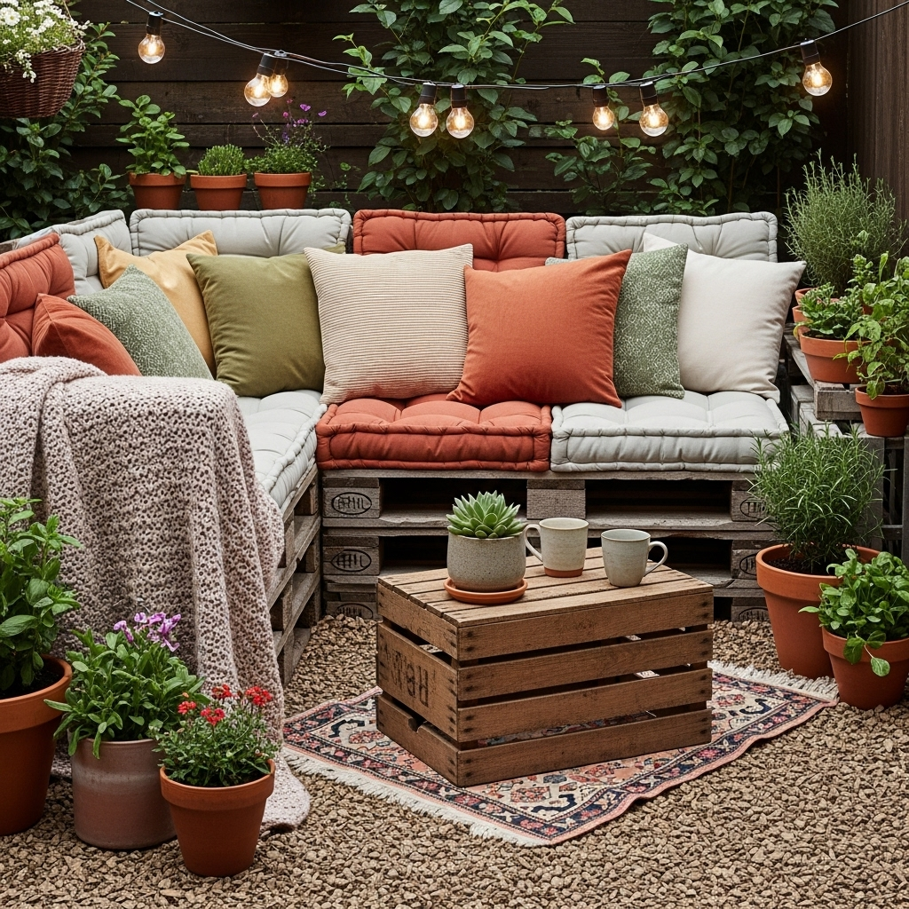 Уютен кът на открито: Как да го създадете с ограничен бюджет